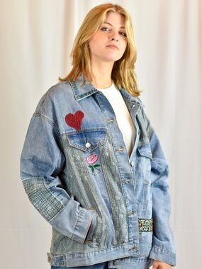 POL Denim Jacket Trendy Embroidered NWT